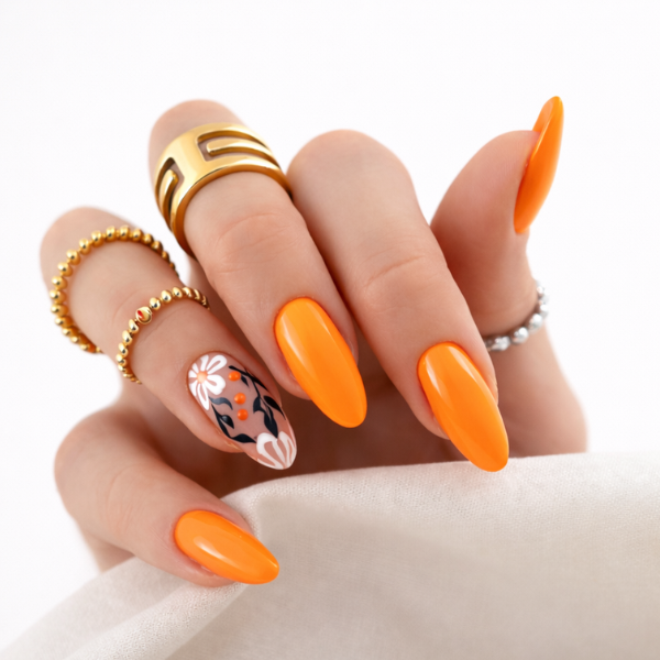 orange nail designs