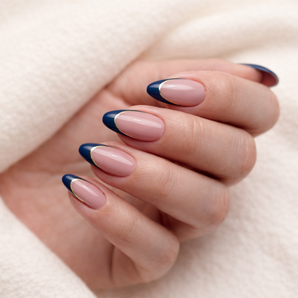 blue french tip nails