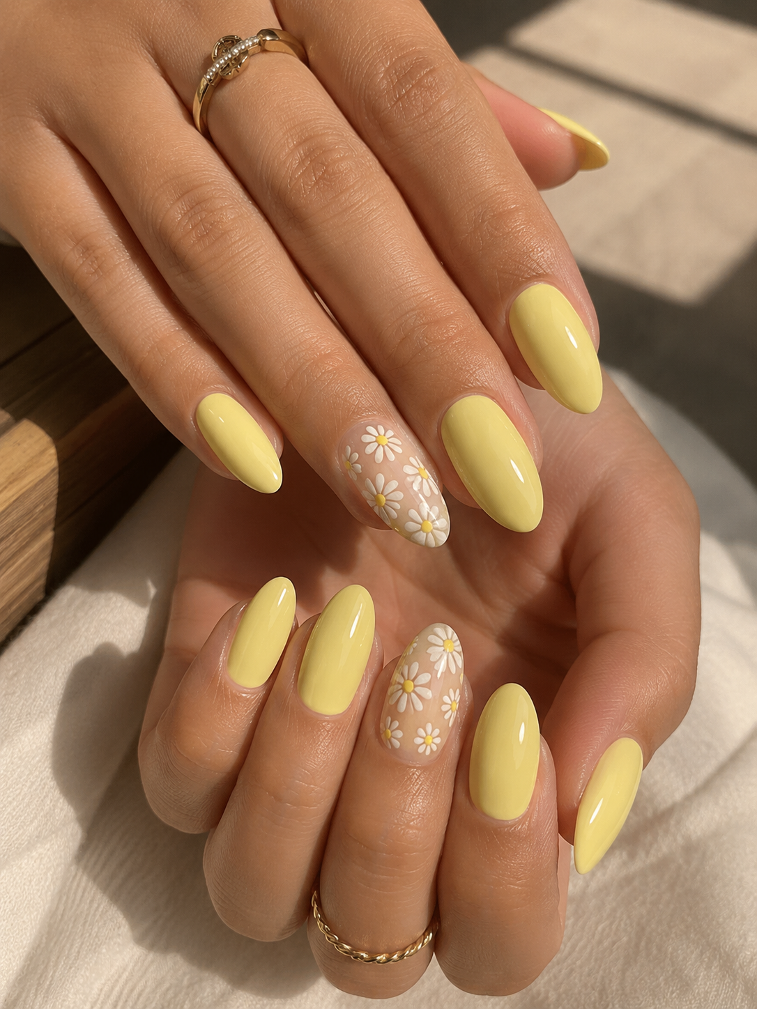 04 butter yellow white daisy negative space art