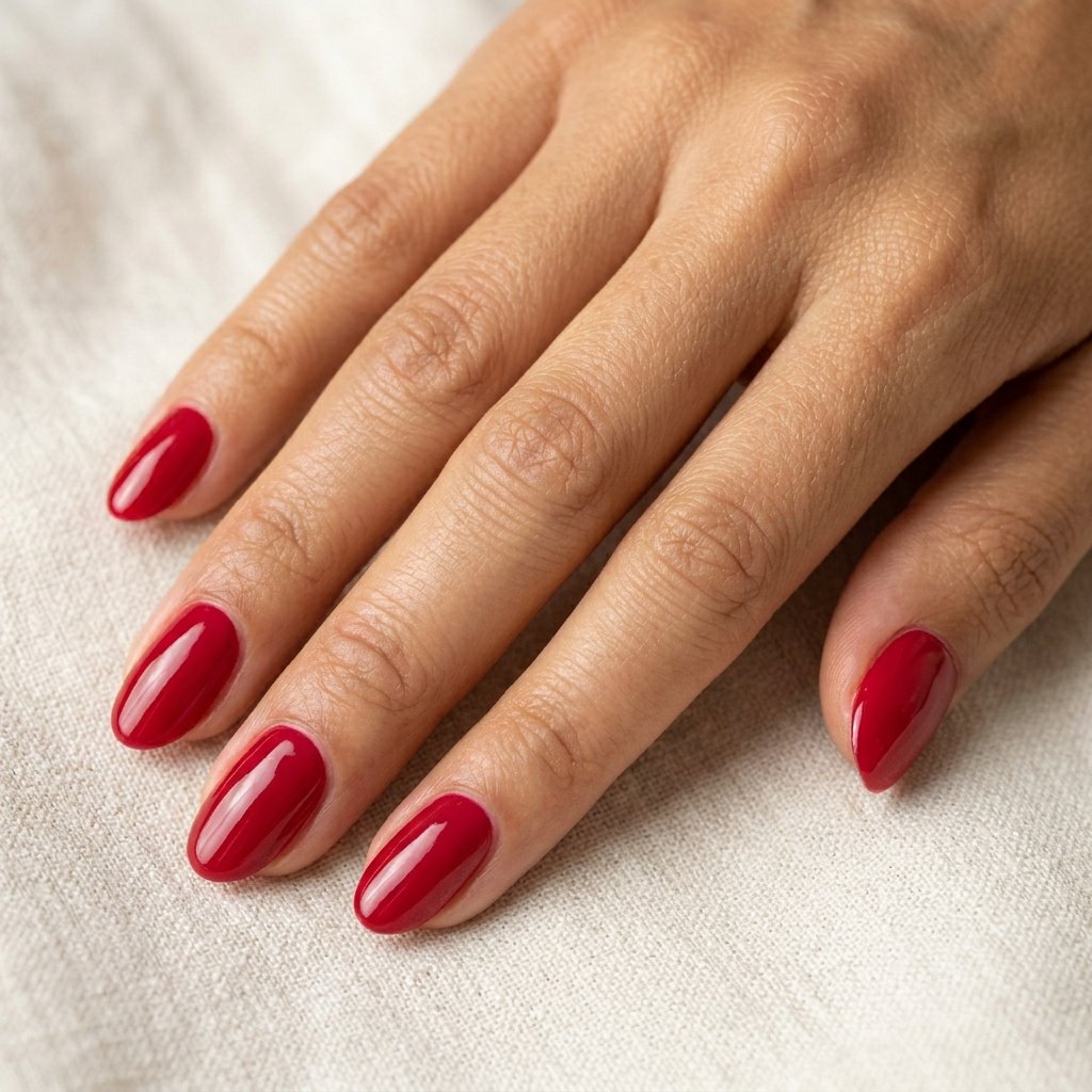 cherry red nails