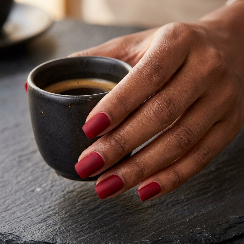 cherry red nails