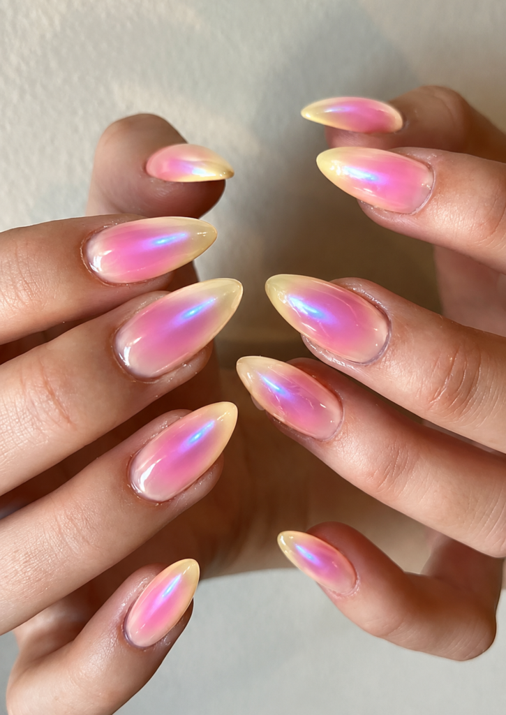 aura chrome nails