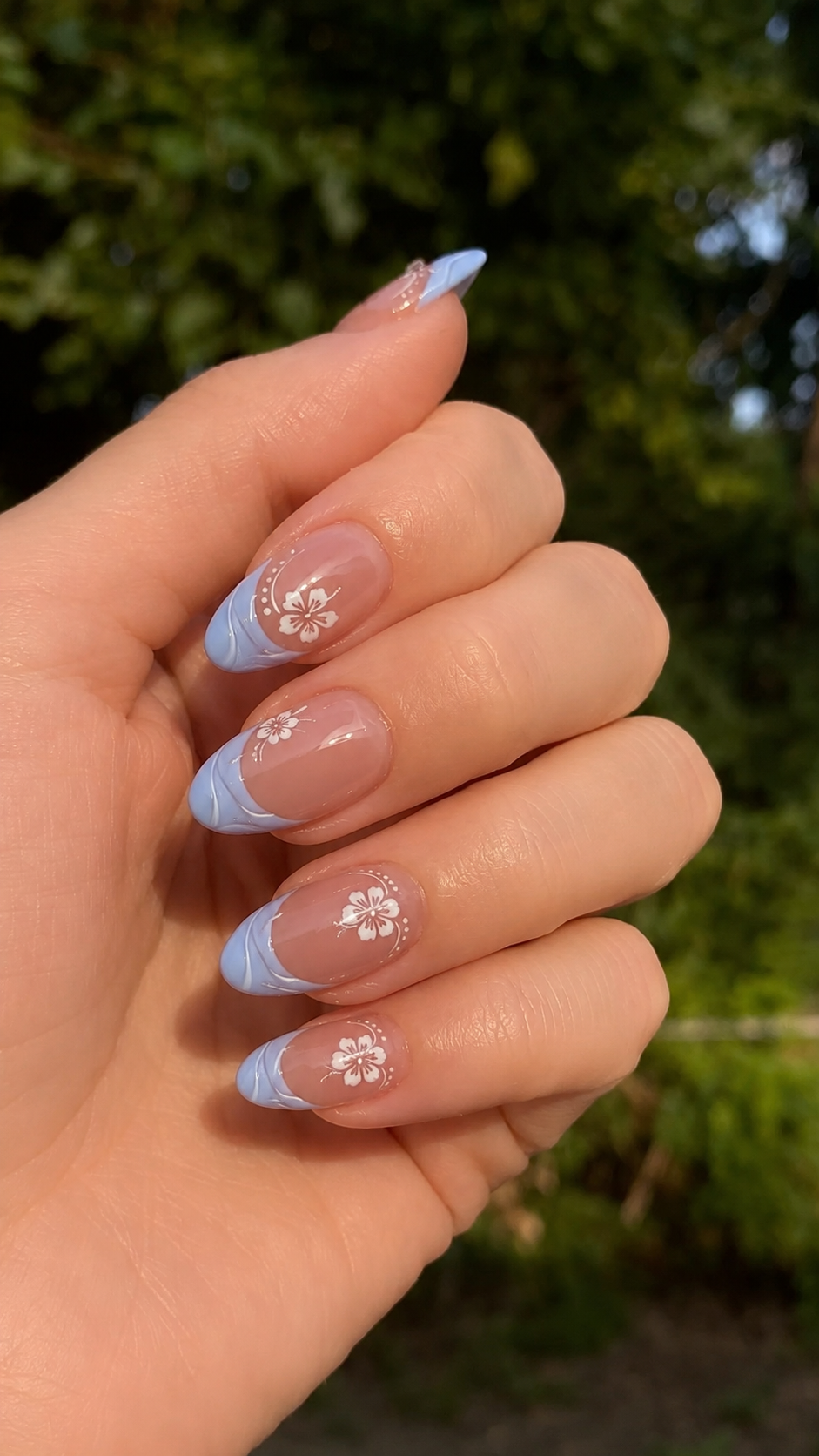 Blue French Tip Nails
