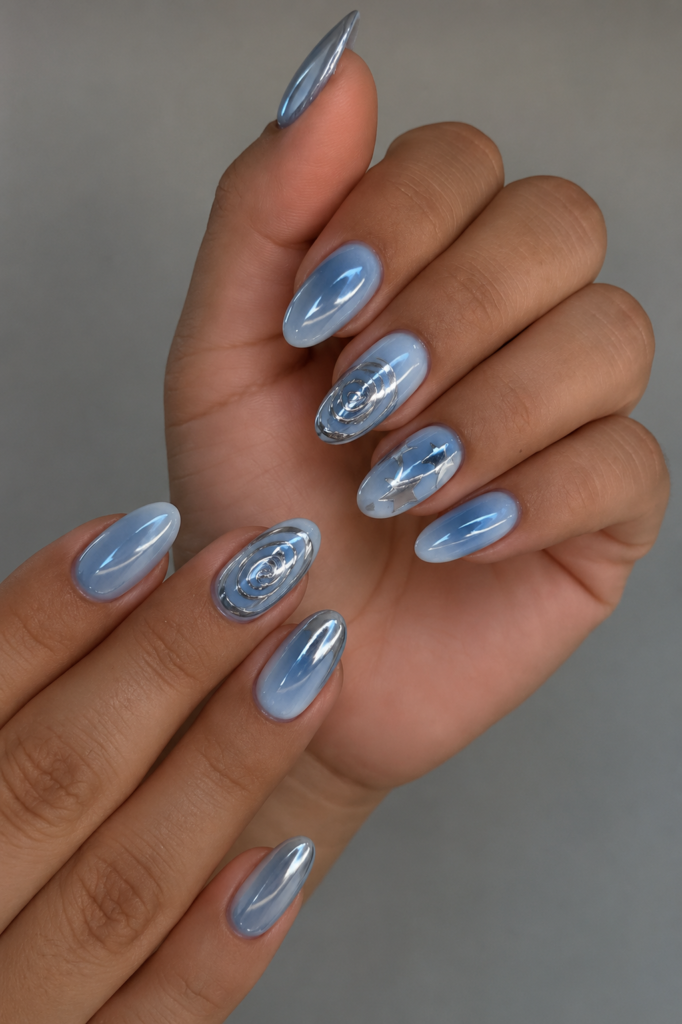 aura chrome nails