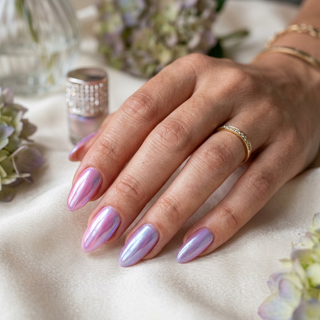 Fairy Wing Chrome Nails
