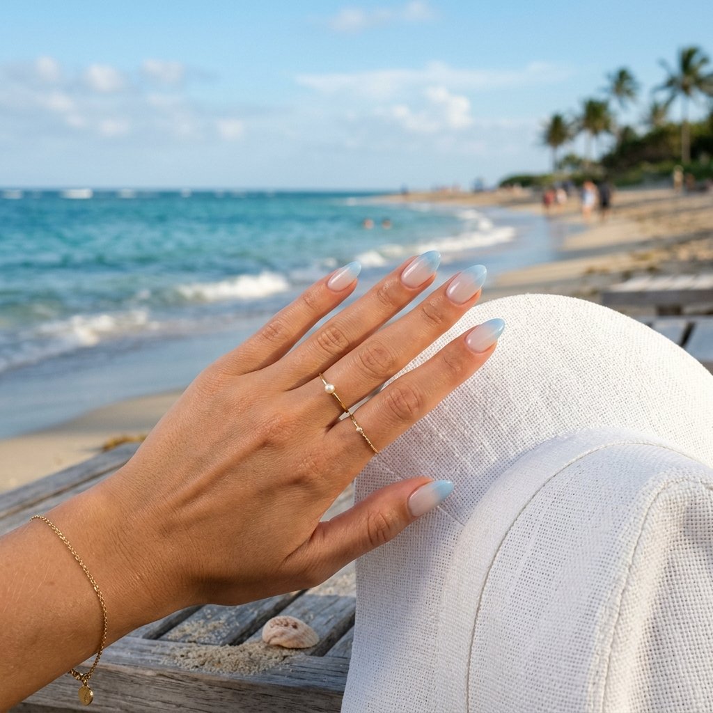 Minimalist Ocean Mist Nails