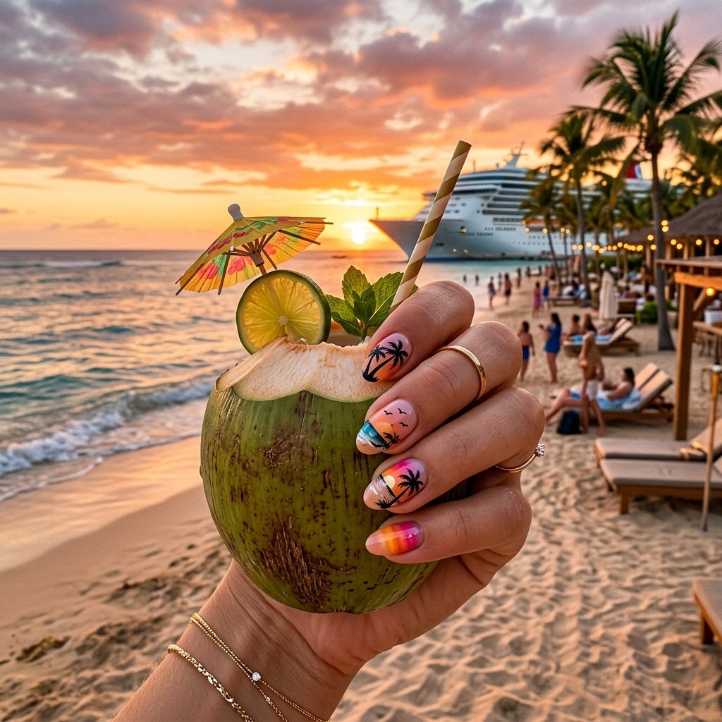Palm Tree Paradise Nails