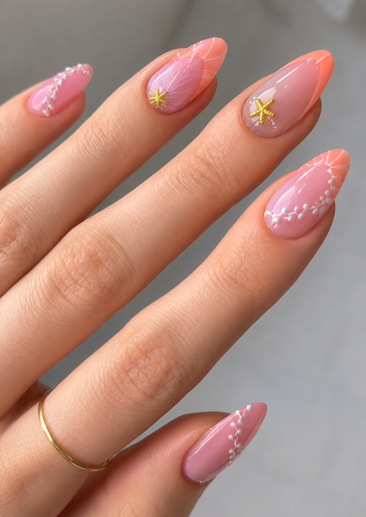 Peach Coral & Seashell Textures