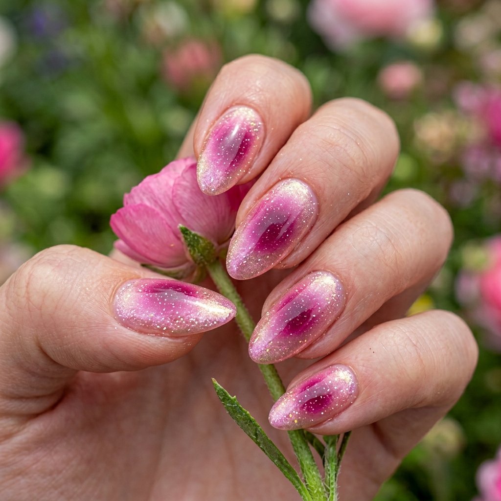 Pink Aura Nails