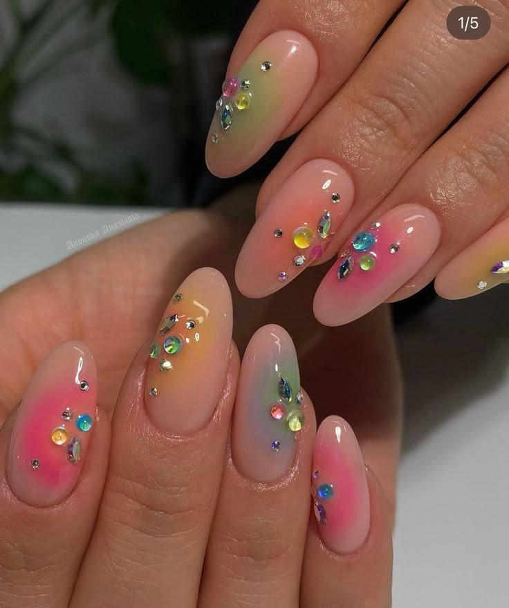 Crystal Flower Nails