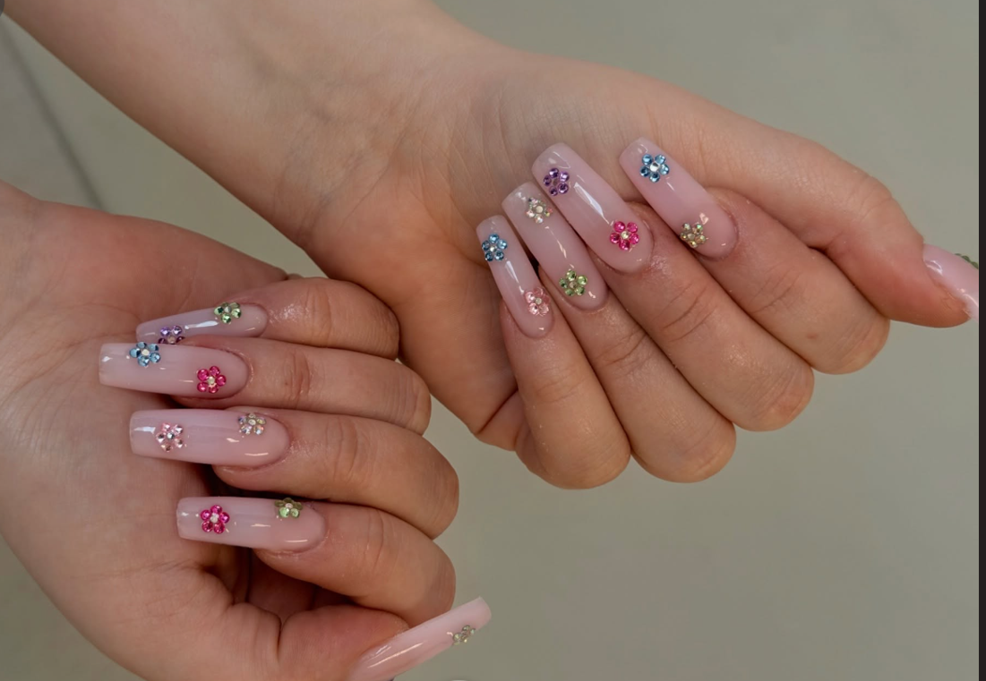 Crystal Flower Nails