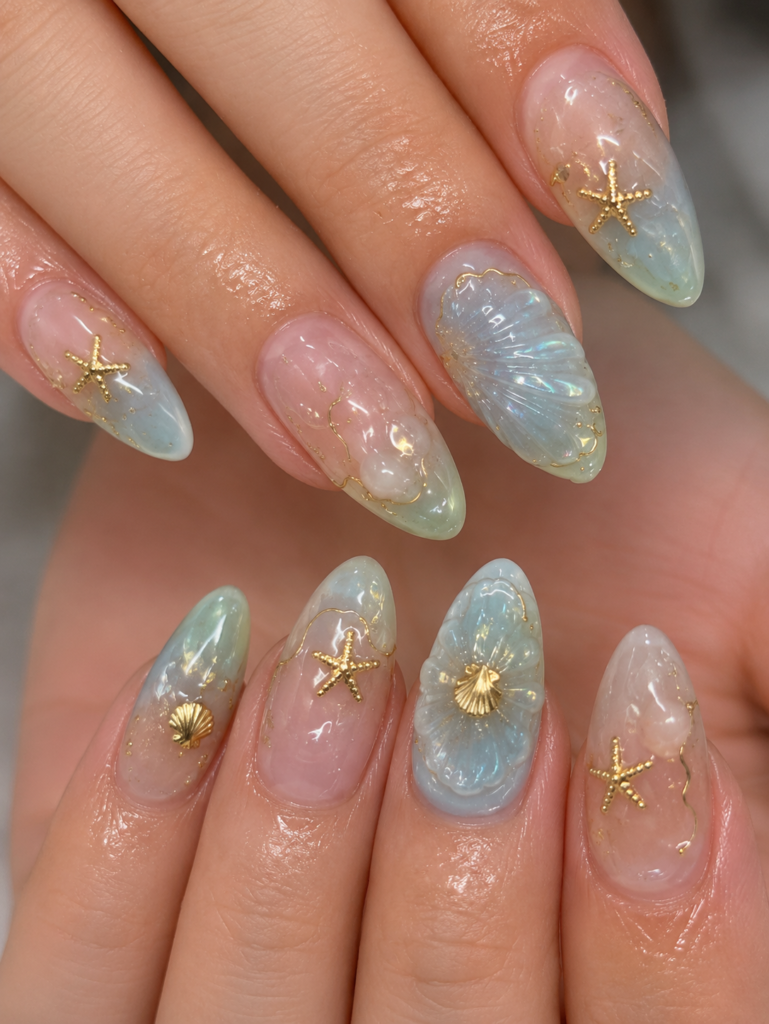 Sea Glass Nails