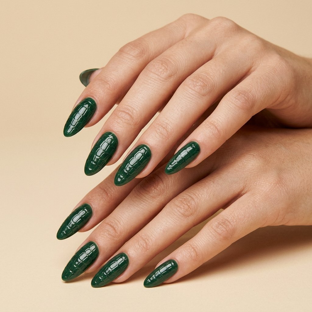 forest green nails