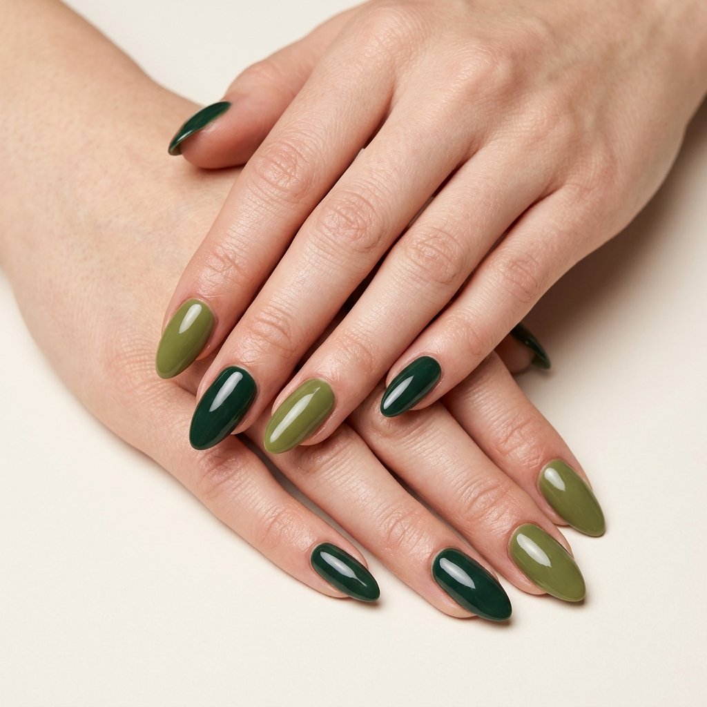 forest green nails