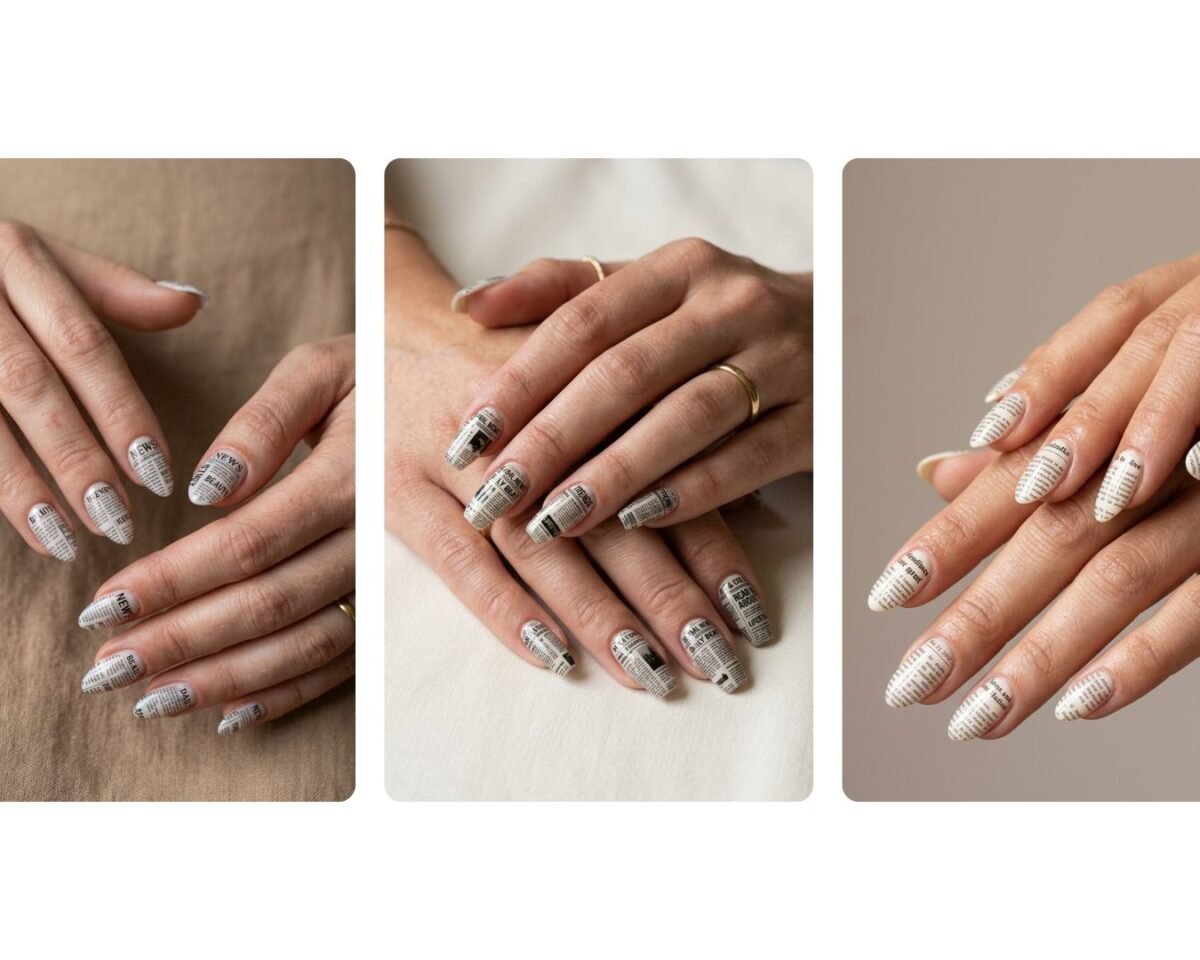 Newspaper Nails: Chic Vintage Print Ideas