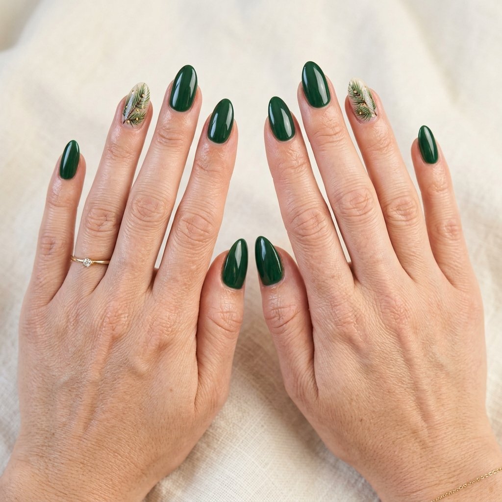 forest green nails