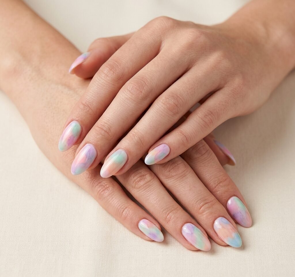 Watercolor Nails for a Dreamy Artistic Manicure