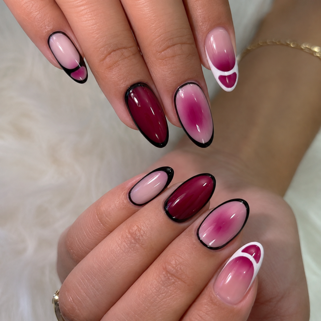 Aura French Tip Nails