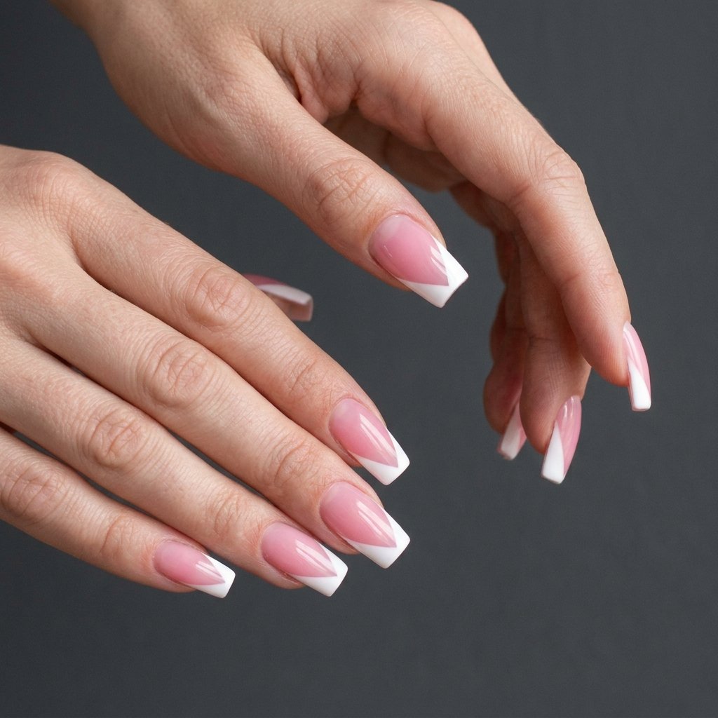 v cut french nails