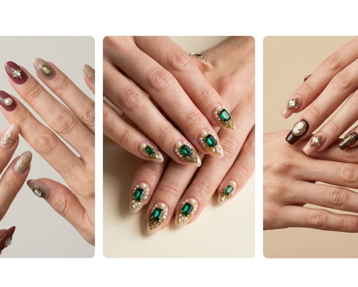 Brooch Nails: Elegant Jewelry-Inspired Nail Ideas