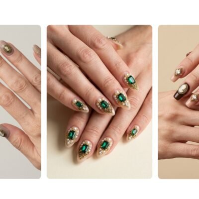 Brooch Nails: Elegant Jewelry-Inspired Nail Ideas