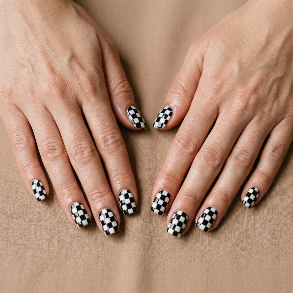checkerboard nails