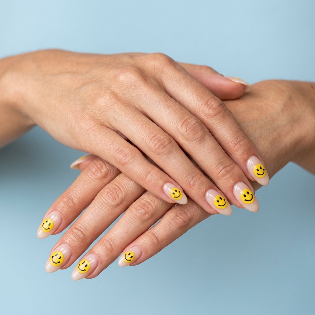 smiley face nails