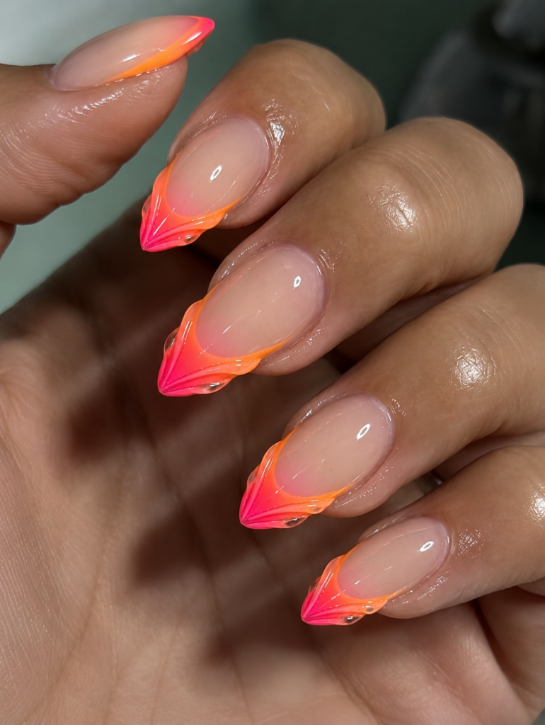 Aura French Tip Nails