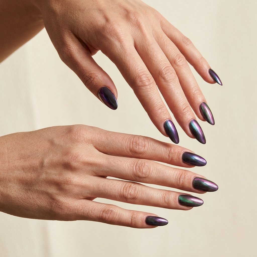 unicorn chrome nails