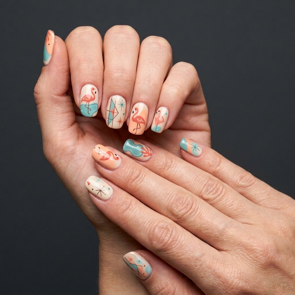 flamingo nails