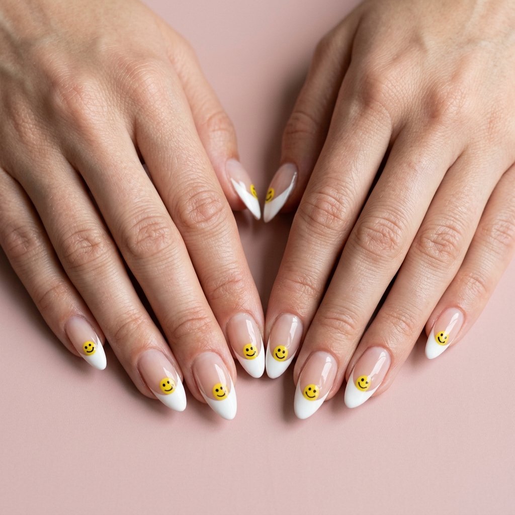 smiley face nails