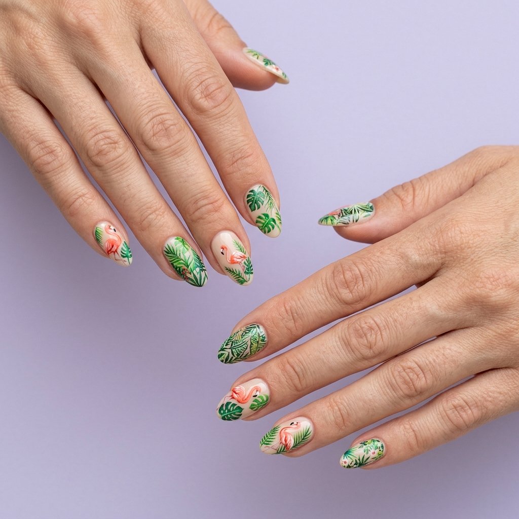 flamingo nails