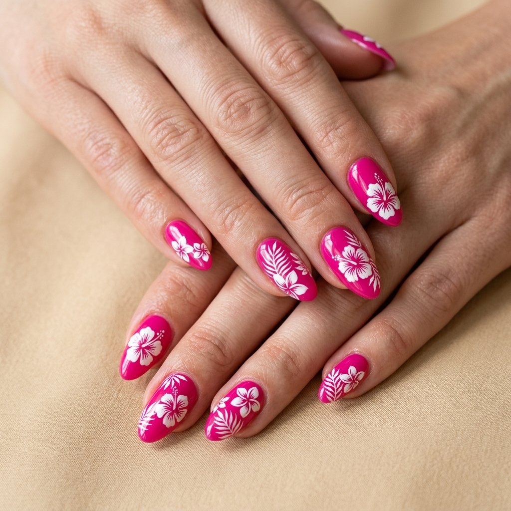 fuchsia nails