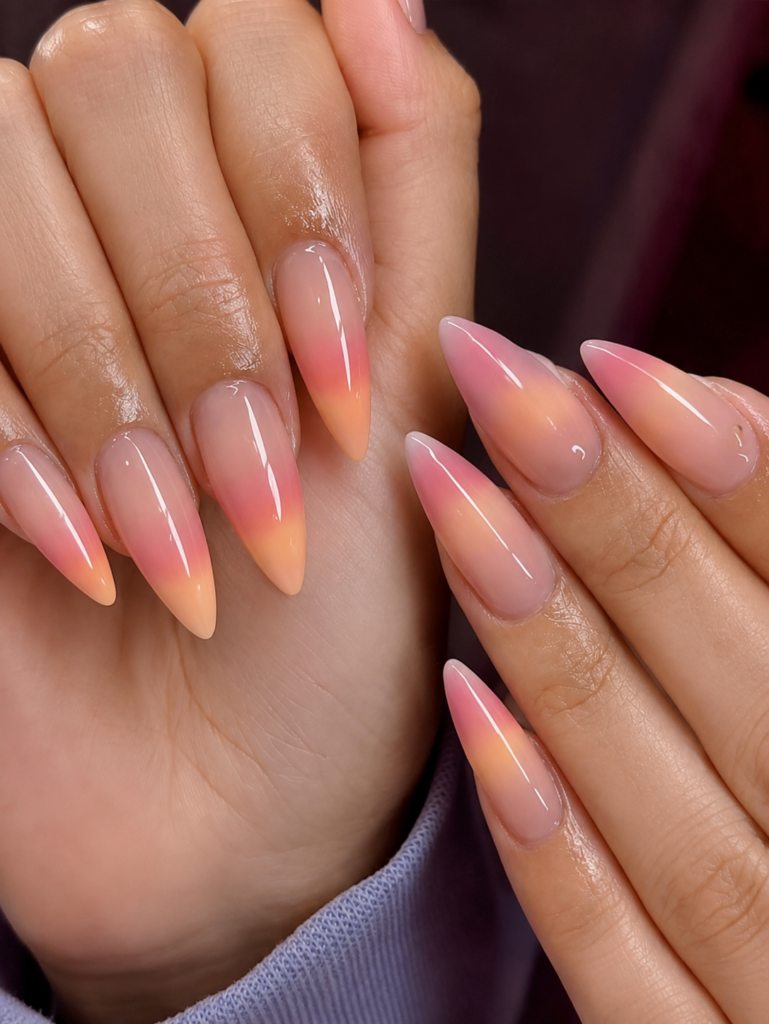 Aura French Tip Nails