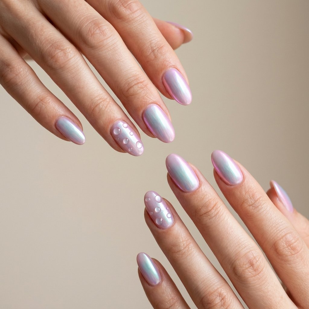 unicorn chrome nails