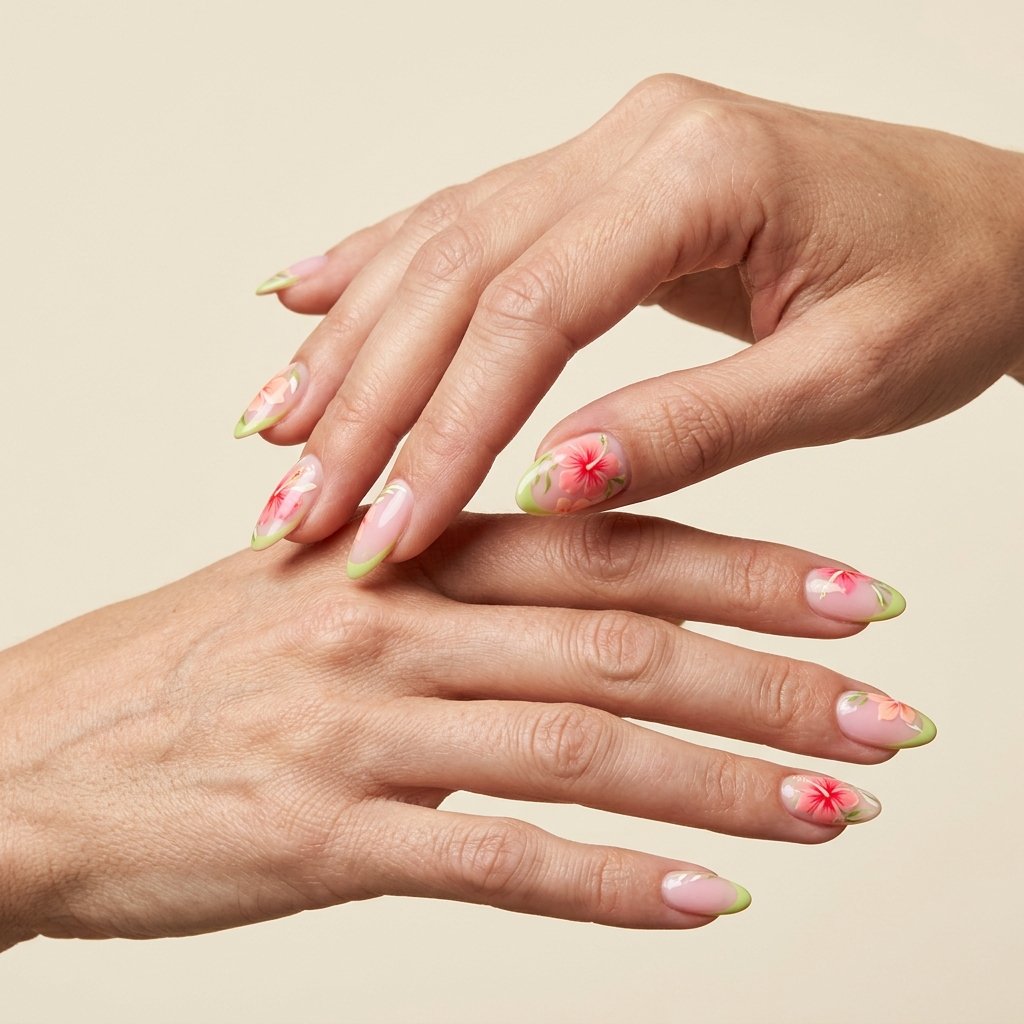hibiscus flower nail