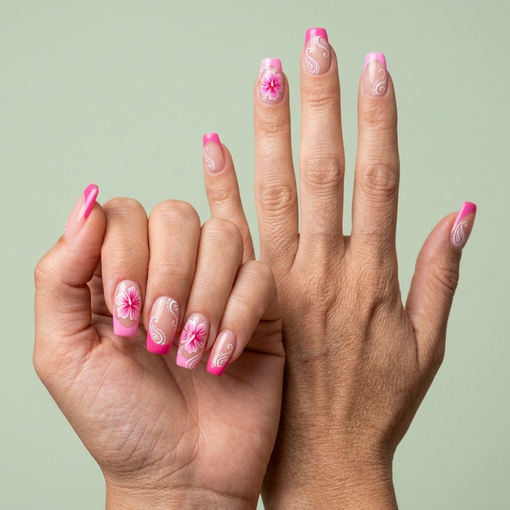 hibiscus flower nail