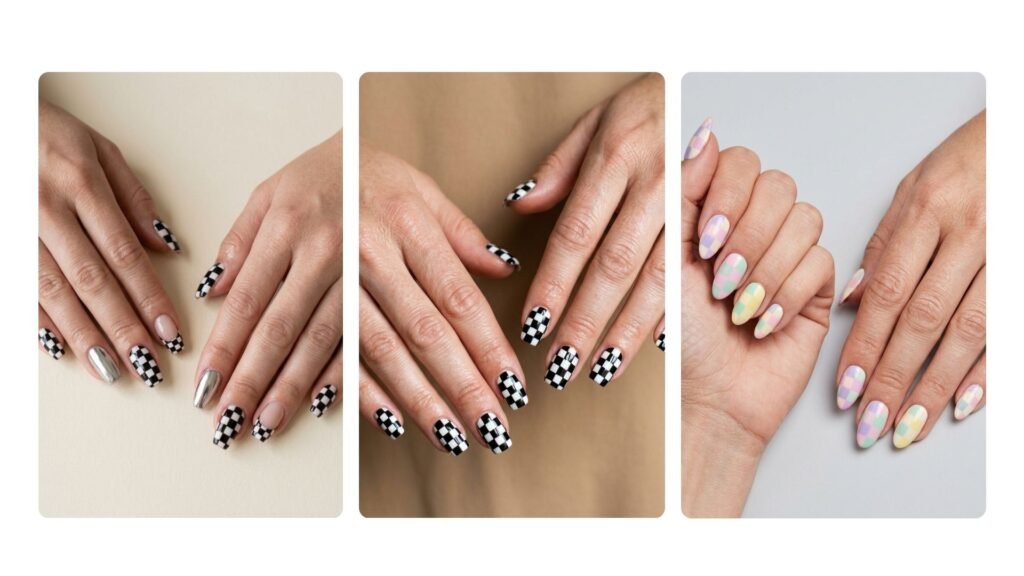 Checkerboard Nails That Make Every Outfit Pop