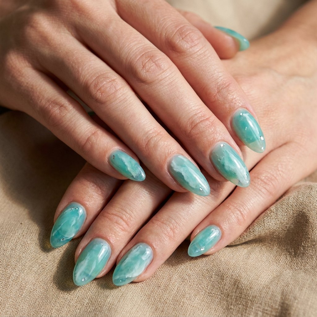 teal nail designs
