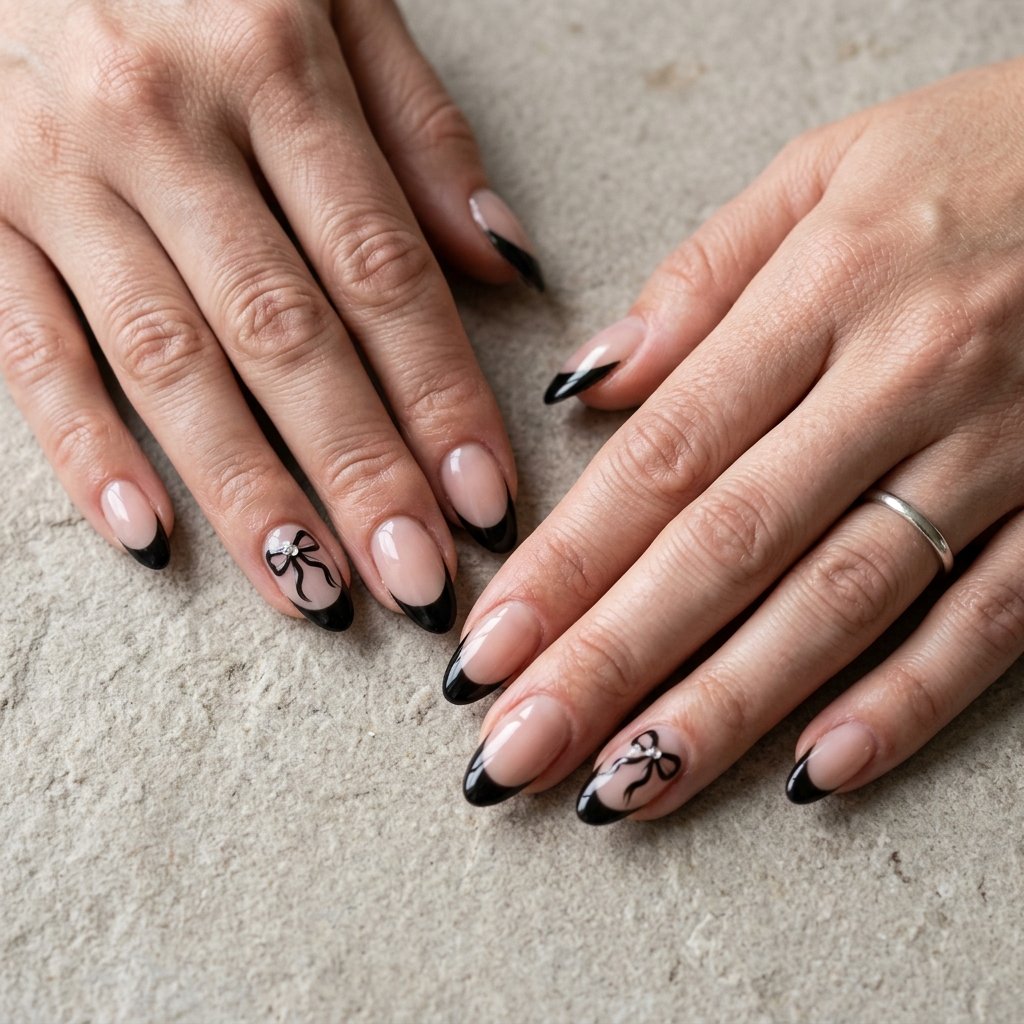 dark coquette nails