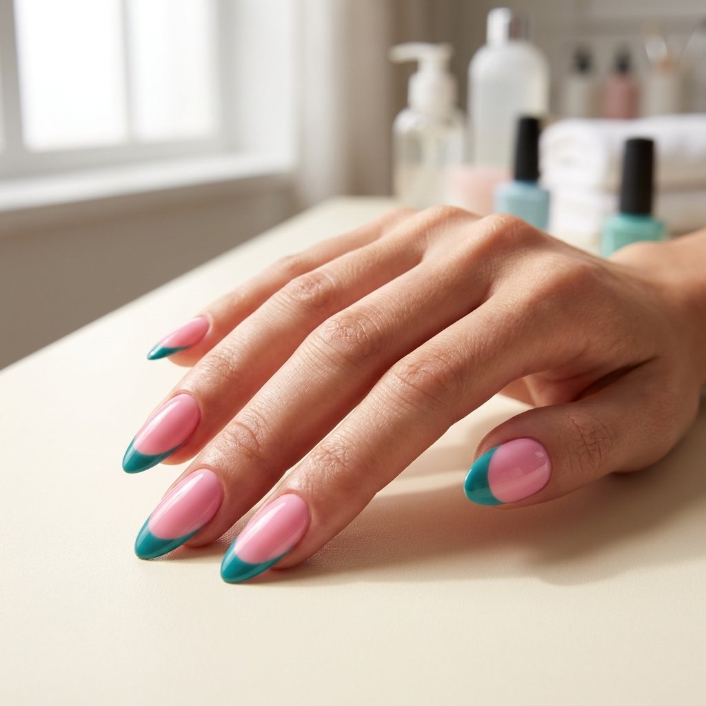 teal nail designs