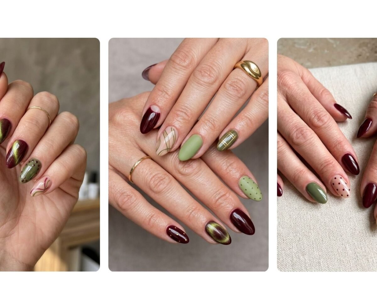 Burgundy And Green Nails: 10 Moody, Stylish Designs to Try