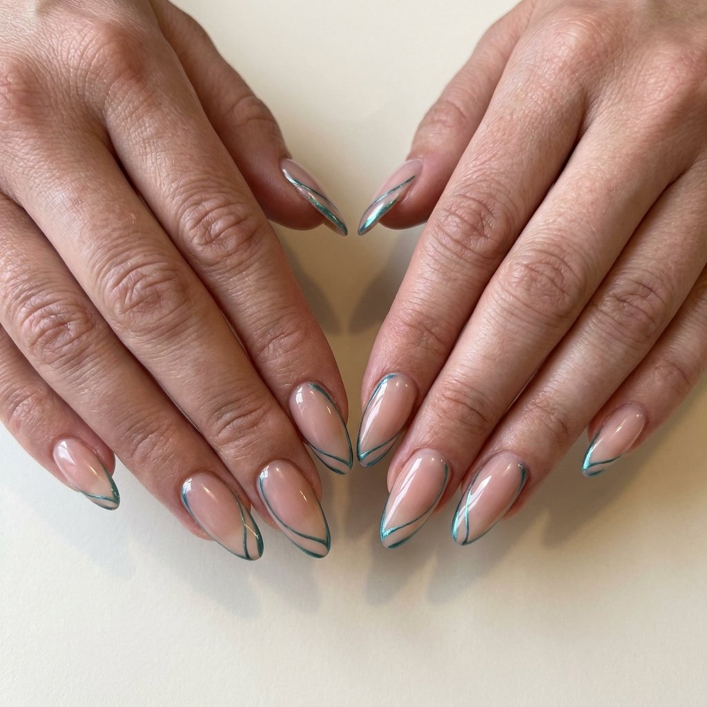 teal nail designs
