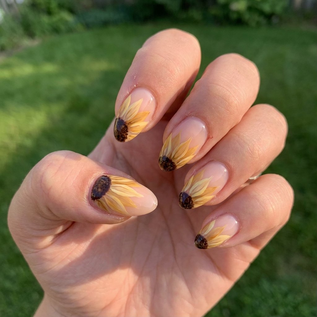 sunflower nails