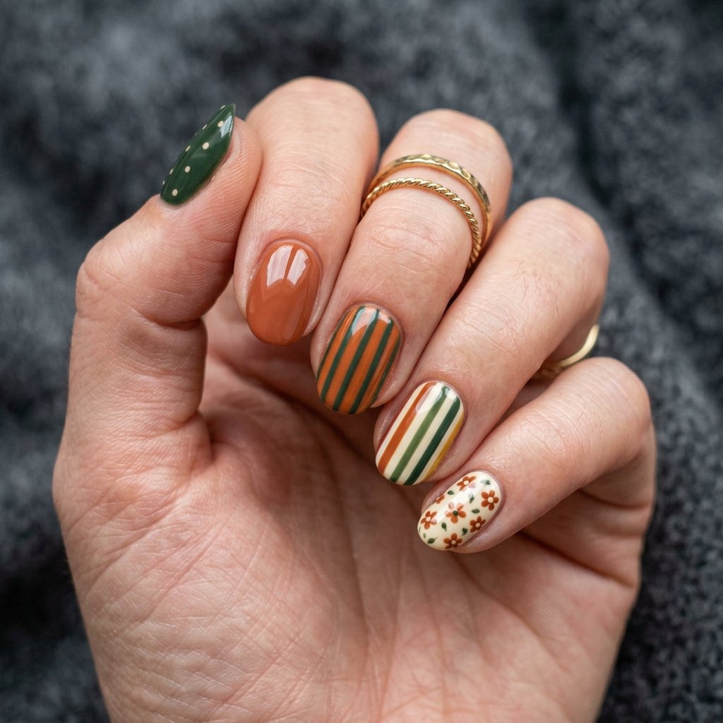fall floral nails