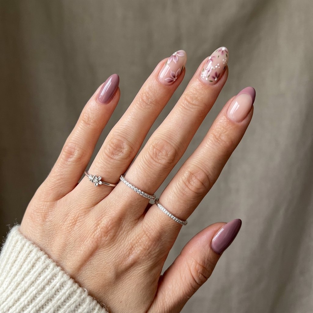 fall floral nails