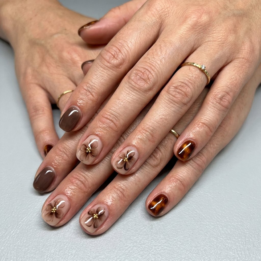 fall floral nails