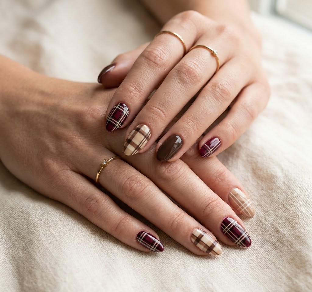 8 Gorgeous Plaid Nail Designs for a Chic, Cozy Look